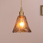 Pendant Light with Handmade Glass Shade in a Vintage Design