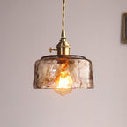 Pendant Light with Handmade Glass Shade in a Vintage Design