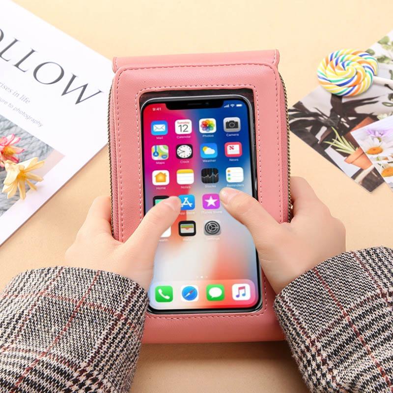 Crossbody Phone Bag – RFID Blocking Lining with Touchscreen Pocket