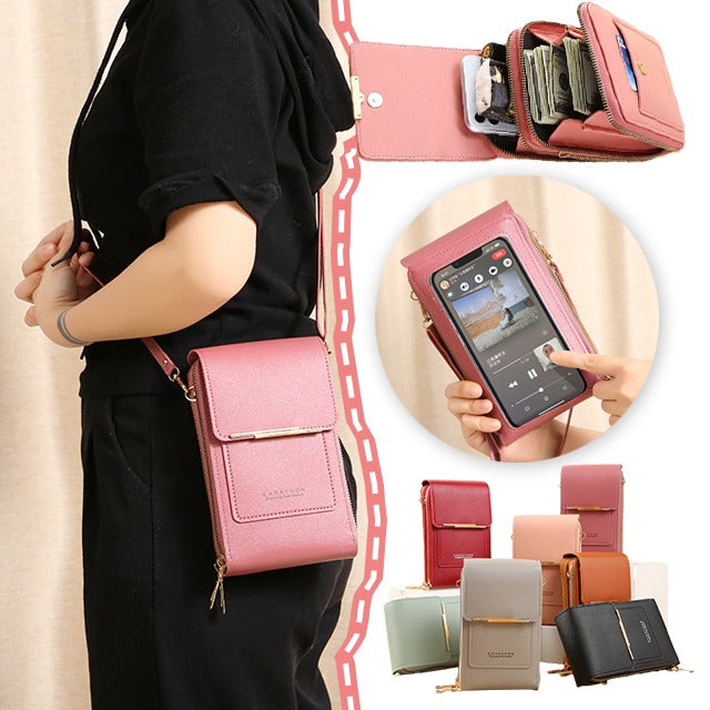 Crossbody Phone Bag – RFID Blocking Lining with Touchscreen Pocket