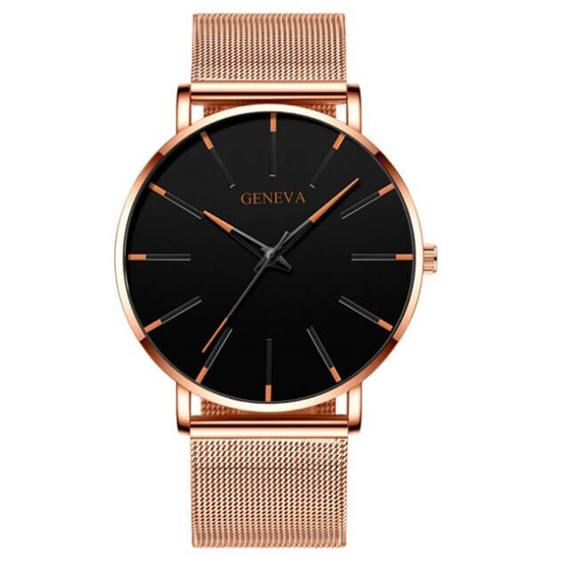 Men's Watch Ultra-Thin – Mesh Strap, Quartz Movement, Scratch-Resistant