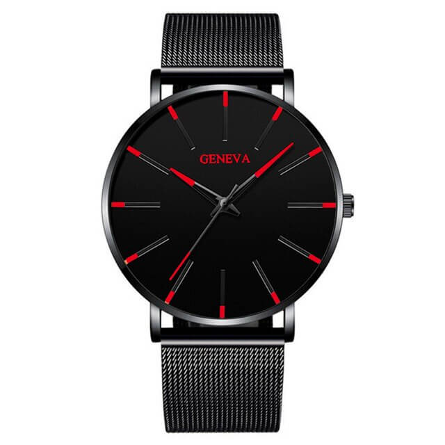Men's Watch Ultra-Thin – Mesh Strap, Quartz Movement, Scratch-Resistant