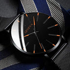 Men's Watch Ultra-Thin – Mesh Strap, Quartz Movement, Scratch-Resistant