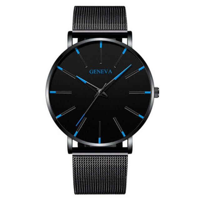 Men's Watch Ultra-Thin – Mesh Strap, Quartz Movement, Scratch-Resistant