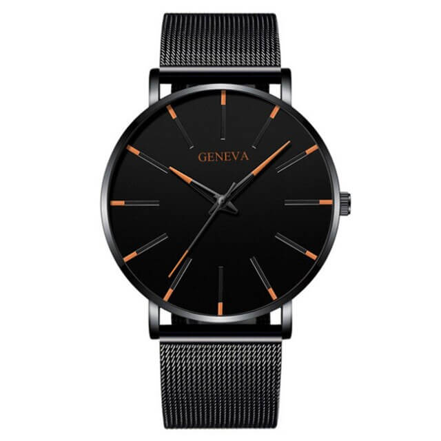Men's Watch Ultra-Thin – Mesh Strap, Quartz Movement, Scratch-Resistant