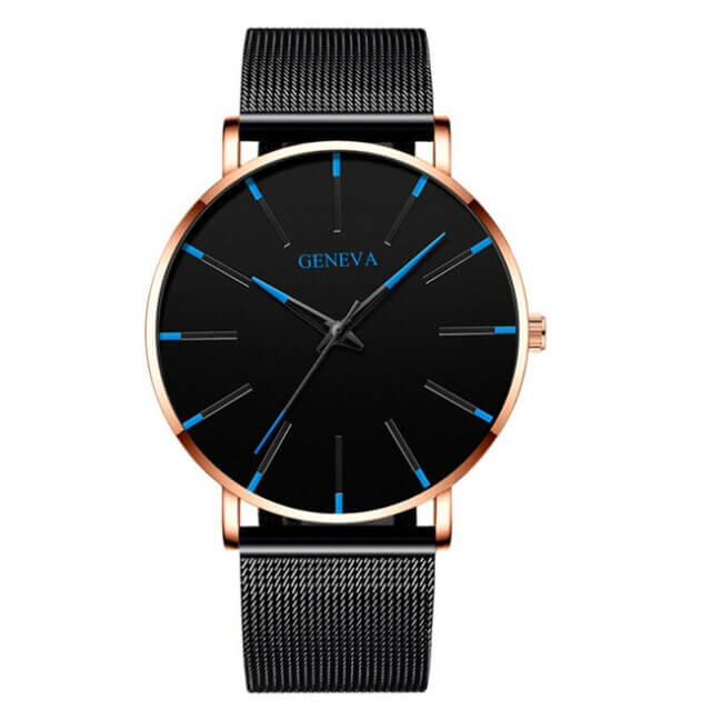 Men's Watch Ultra-Thin – Mesh Strap, Quartz Movement, Scratch-Resistant