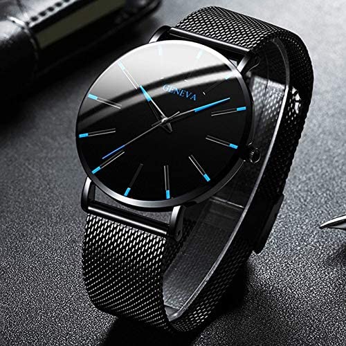 Men's Watch Ultra-Thin – Mesh Strap, Quartz Movement, Scratch-Resistant