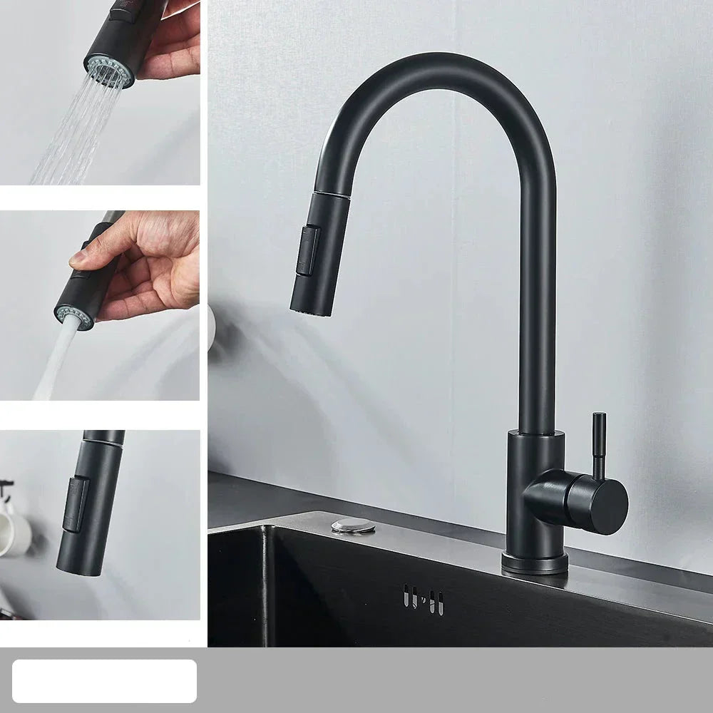 Pull-Down Kitchen Faucet – Single Handle Sink Mixer Tap with Dual Spray